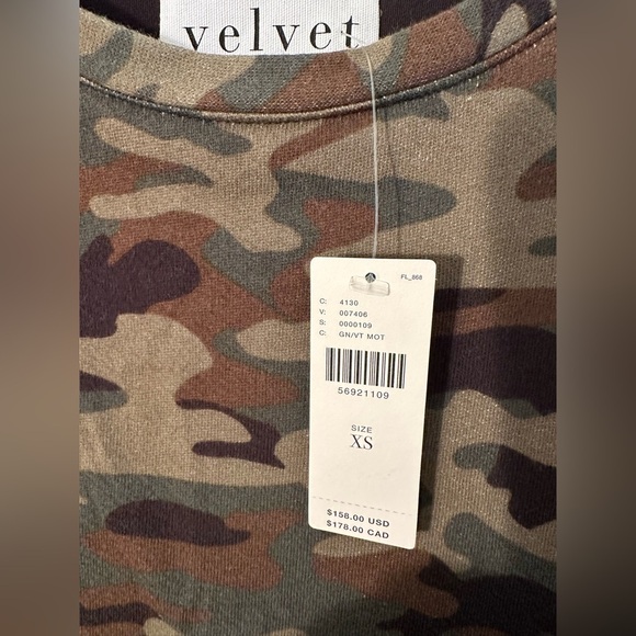 VELVET Graham & Spencer Anthropologie NWT Jolene Short Puffed Sleeves Camo Dress - Picture 6 of 14